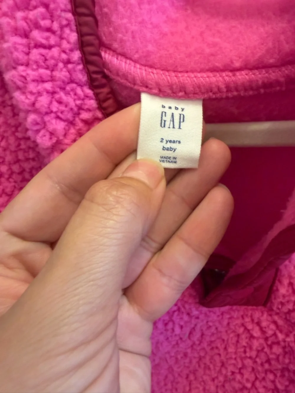 GAP Baby Pink Sherpa Snap Pullover 2T - Picture 5 of 5